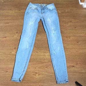 Indigo Rein Light Blue Distressed Jeans Size 1